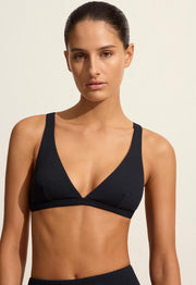 Plunge Top - Navy Crinkle - Matteau
